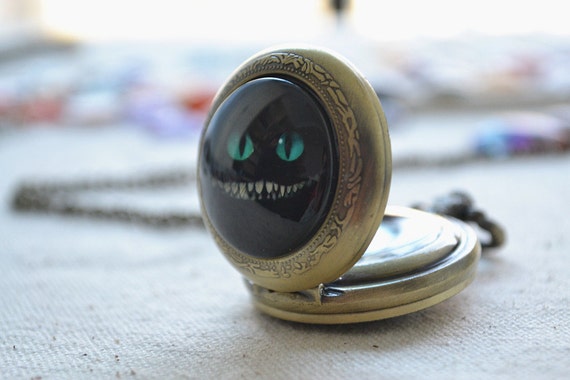 Cheshire Cat Pocket Watch,alice in Wonderland Pendent  display picture 2