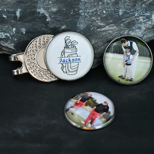 Custom Golf Ball Marker, Personal Photo Golfer Hat Clip,Golf Accessory 25mm Magnetic Hat Clip,Boyfriend Fiance Husband Father Gift -GM01
