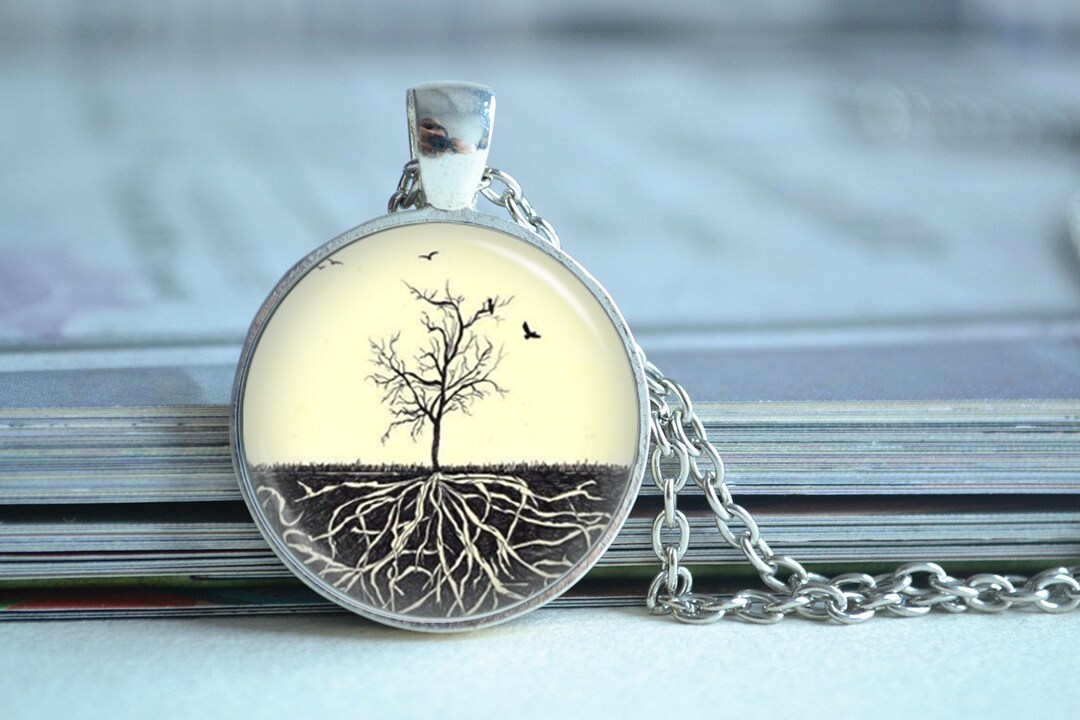Tree Roots Pendant Tree Necklace, Tree of Life Necklace,tree and Root Photo Necklace ...