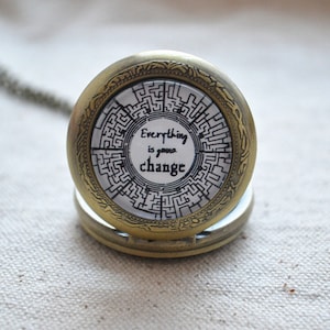 The Maze Runner Watch,quote necklace,Everything is gonna change pendent Necklace,Maze jewelry,unisex(HB001)