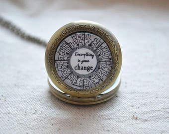 The Maze Runner Watch,quote necklace, Everything is gonna change pendent Necklace, Movie Collection Maze jewelry, unisex Gift (HB001)