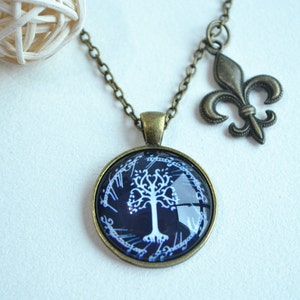 Life Tree Necklace White Tree of Gondor Picture Pendant Necklace Wedding accessory Unisex gift personalized gift (XL042)