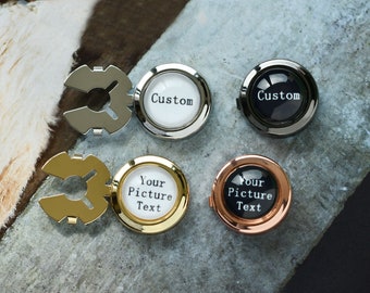 Custom Buttons Cover, Personalized Detachable Cufflinks for Shirt / Dress, Grooms Wedding Gift Cufflink, Customized Gift - BC01