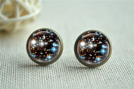 Galaxy Earrings, Stary sky studs,Galaxy studs,Milky way jewelry,stars studs,space nebula studs, galaxy studs, picture stud earrings (EH056)