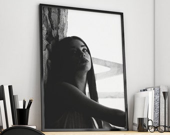 Portret van de vrouw, Black & White Art Print, Instant Digital Download, afdrukbare wall art, Print wand decor, vrouw fotografie, Poster Print