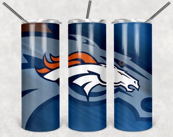 Denver footballTumbler SUBLIMATION TRANSFER, Ready To Press Sublimation Transfer, 20 oz Skinny Tumbler, Full Wrap Tumbler Heat Transfer