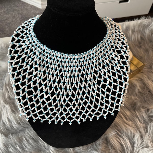 beaded shawl necklace