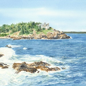 Schooner Head Giclee Print, Acadia National Park Watercolor Painting, Bar Harbor Maine, Coastal Landscape Artwork to Frame, Birthday Gifts