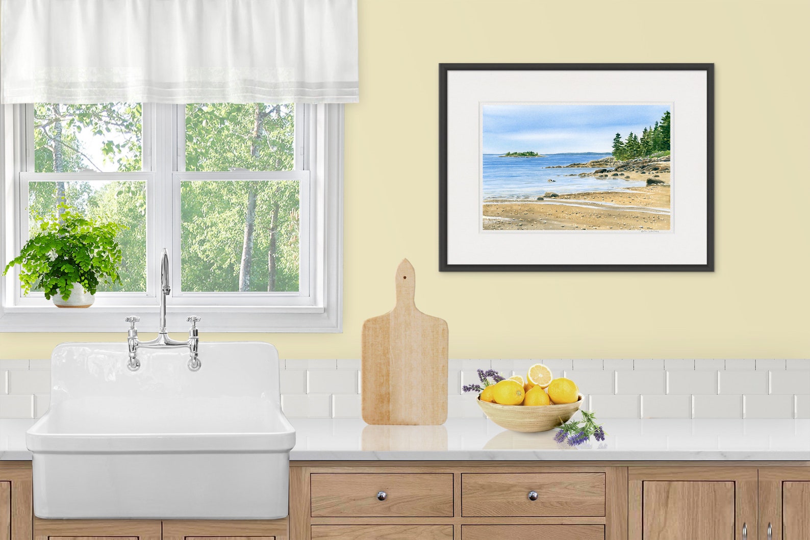 Curtis Cove Beach Watercolor Print Maine Beach Prints Etsy
