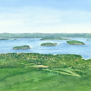 Cadillac Mountain Acadia Wall Decor, Bar Harbor Maine Art Prints for Coastal Gallery Wall, Maine Vacation Keepsake, 1st Anniversary Gift