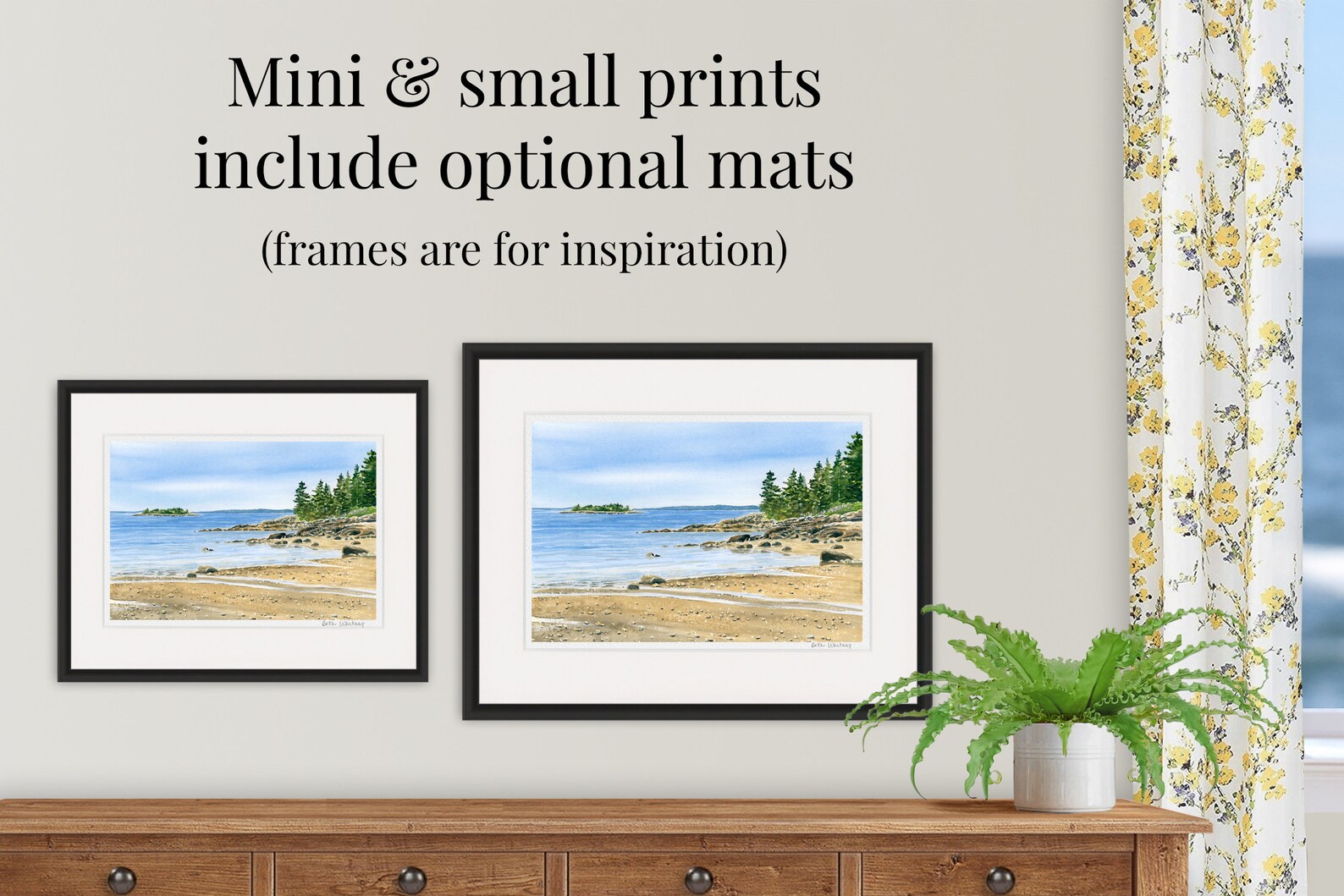 Curtis Cove Beach Watercolor Print Maine Beach Prints Etsy