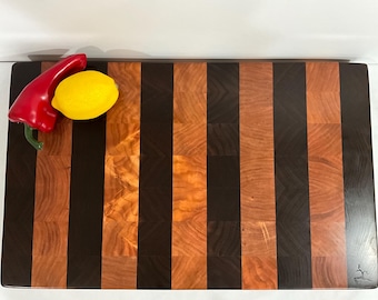 End Grain Cherry & Walnut Wood Cutting Board
