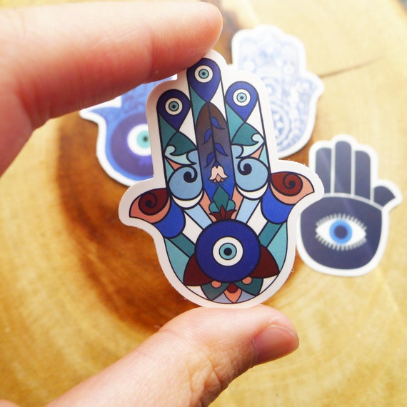 Hamsa Hand Vinyl Stickers - 3 Inch Black Decal For Car, Laptop, Water Bottle