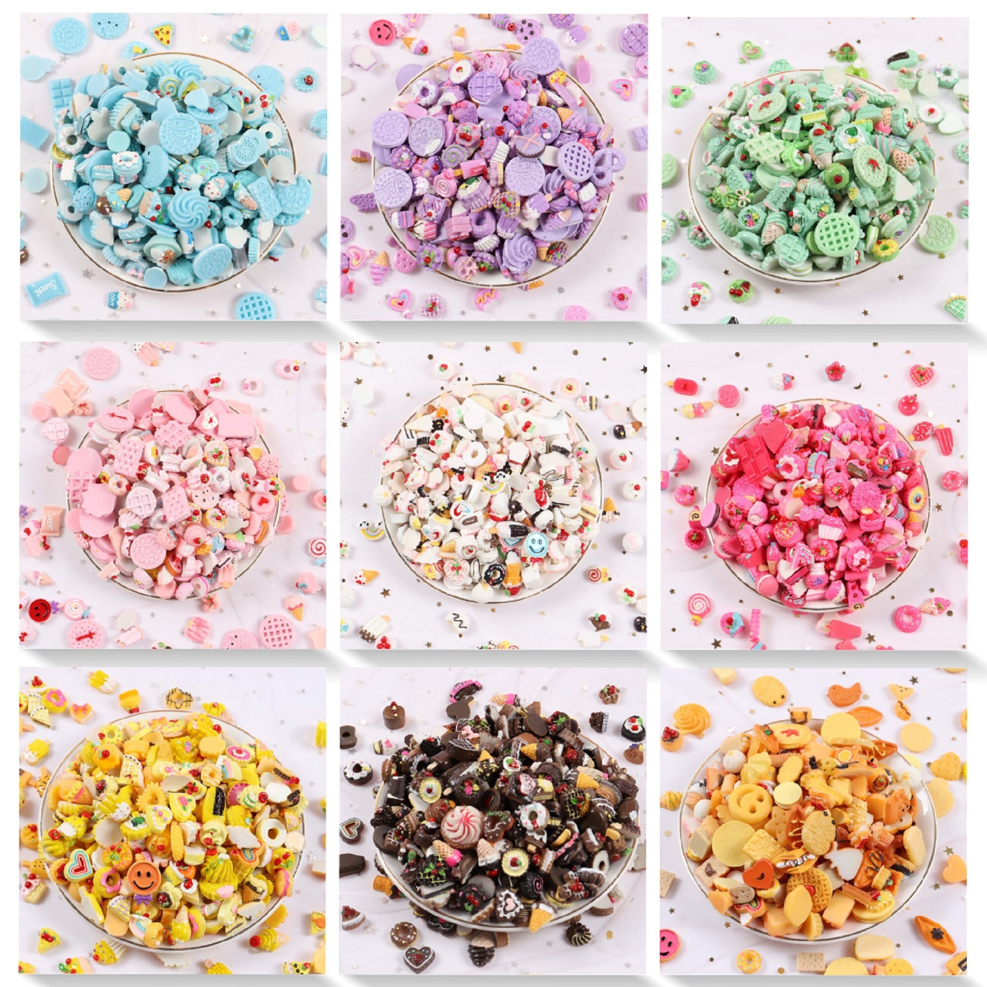 10 Styles Candy Resin Cabochon Slime Charms, Resin Flatback Charms, Mixed  Heart Lollipop Flatback Slime Beads, For Diy Scrapbooking Jewelry Making -  Temu