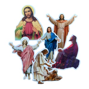 Jesus Stickers Pack | Vintage Religious Stickers | Laptop Vinyl Stickers | Hydro Flask Stickers | Journal Scrapbooking 1pc/3pcs/6pcs pack