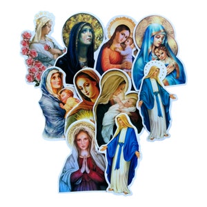 32 Pcs Catholic Religious Stickers Good Shepherd St Joseph Pieta Virgin Mary