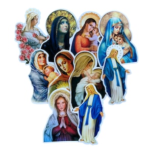 Virgin Mary Stickers | Guadalupe Stickers | Laptop Vinyl Decal | Hydro Flask Stickers | Journal Scrapbooking 1pc/3pcs/10pcs pack