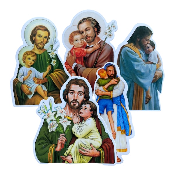 Saint Joseph Stickers Pack | Catholic Saints Stickers | Laptop Stickers | Hydro Flask Stickers | Journal Scrapbooking 1pc/5pcs pack