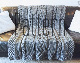 Knitting Pattern DIY - Knit Cable Blanket