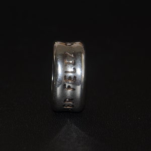 Silvering vintage ring, with writing hoy es un gran dia, vale la pena ser feliz, todo lo que necesitas es amor, good quality zdjęcie 5