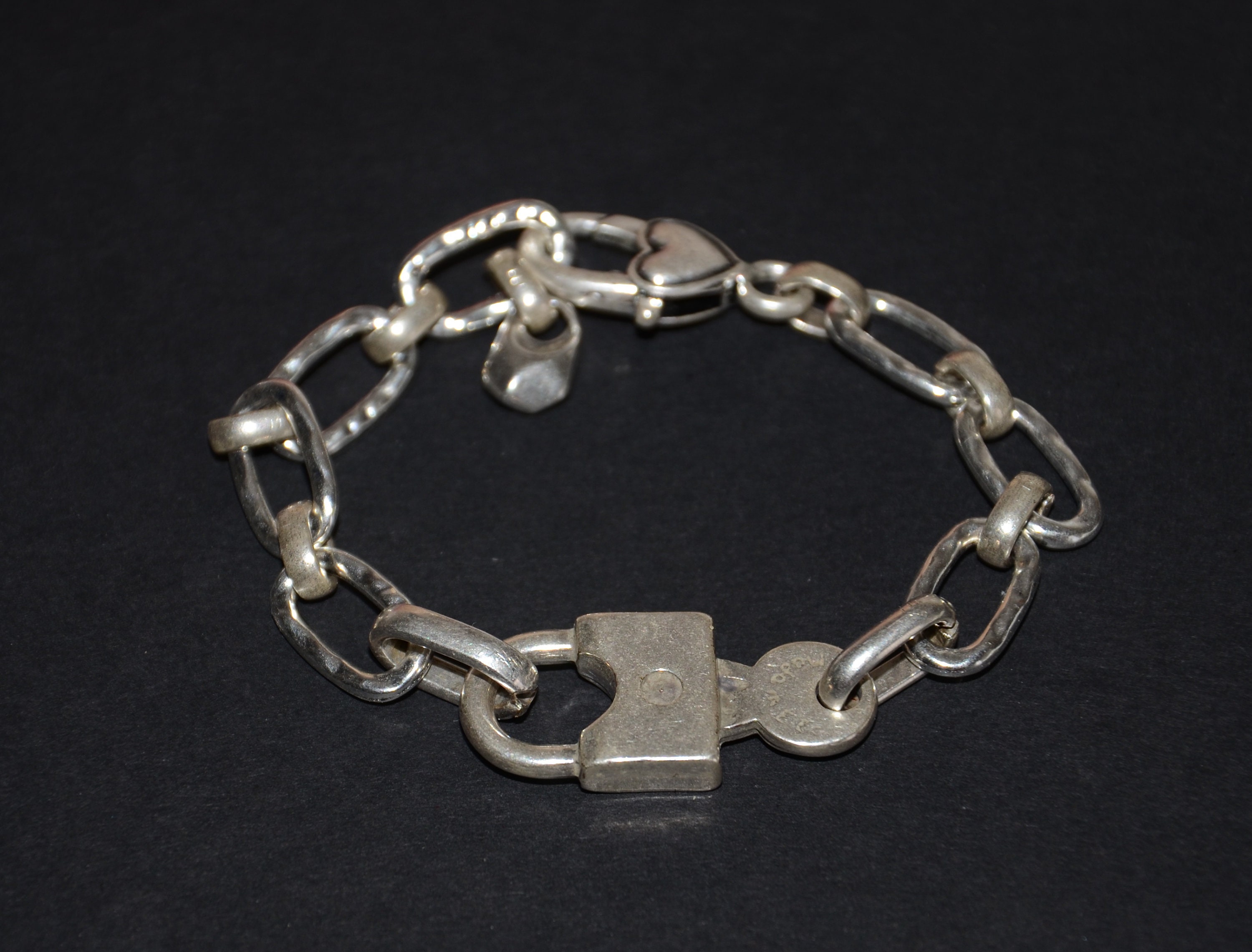 Thick Silver Filled Chunky Chains Bracelet-ancient Silver