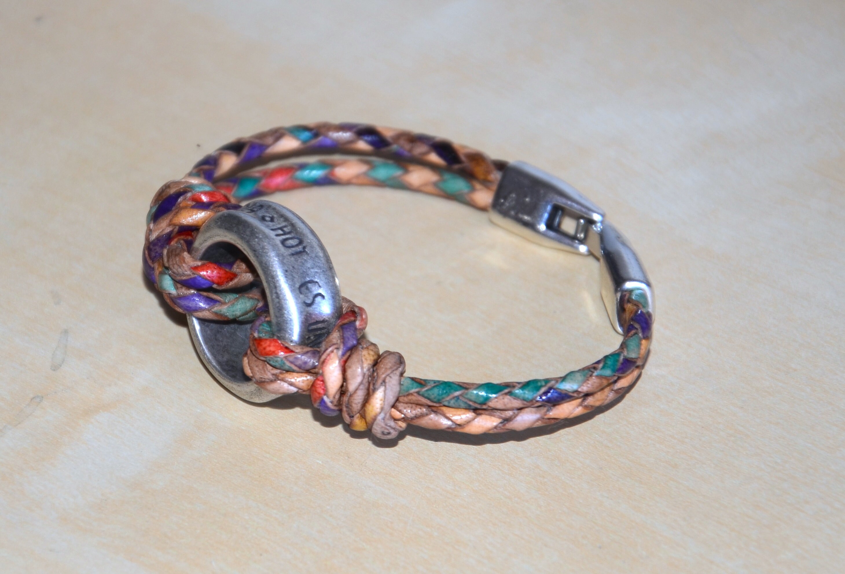 Ring connector braceletbraided leather braceletvalentine Etsy