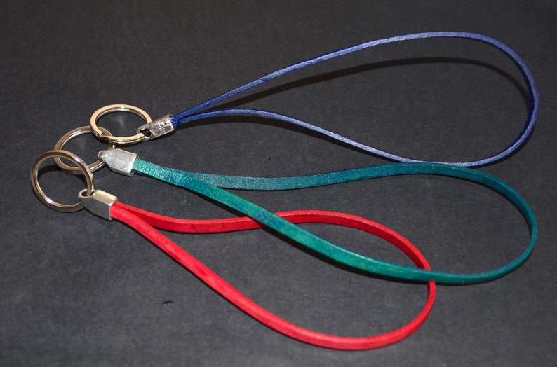 A Set of Three Leather Cord Keychain Leather Cord Etsy