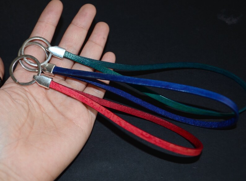 A Set of Three Leather Cord Keychain Leather Cord Etsy
