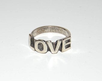 Silvering vintage ring,with writing" love", special design and very good quality