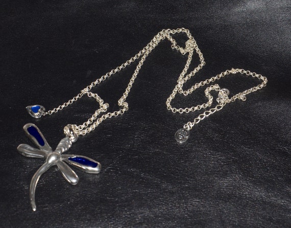 Collier Chaîne Argent Avec Pendentif Libellule Ange - Pierre Céramique Blanche & Cristal
