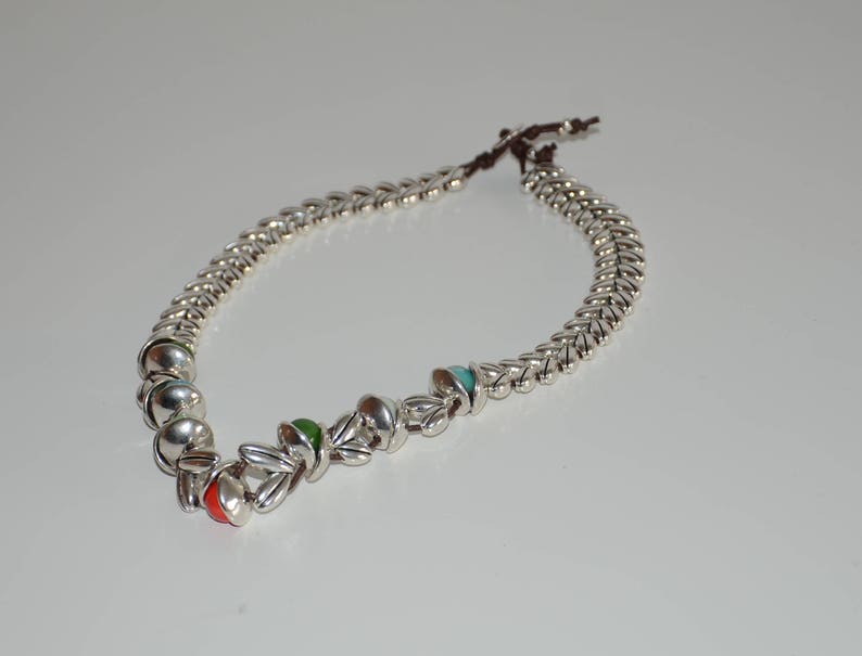 antique silver color necklace. My favorite short necklace,natural elements with leaves and red flower bud,leaves necklace