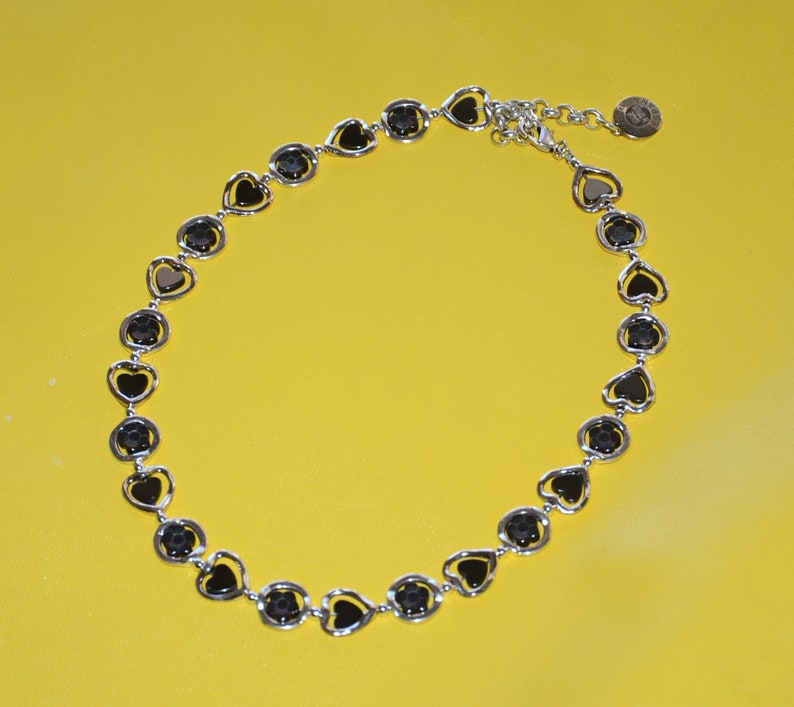 stylish women necklace-black hematite heart and black hematite flower short necklace-black choker-Otro accesorio necklace-choker zdjęcie 3