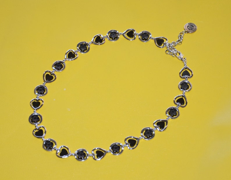 stylish women necklace-black hematite heart and black hematite flower short necklace-black choker-Otro accesorio necklace-choker zdjęcie 2