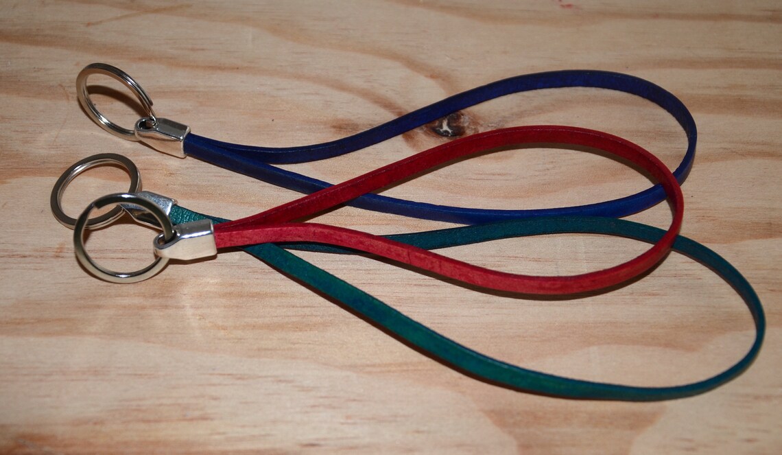 A Set of Three Leather Cord Keychain Leather Cord Etsy