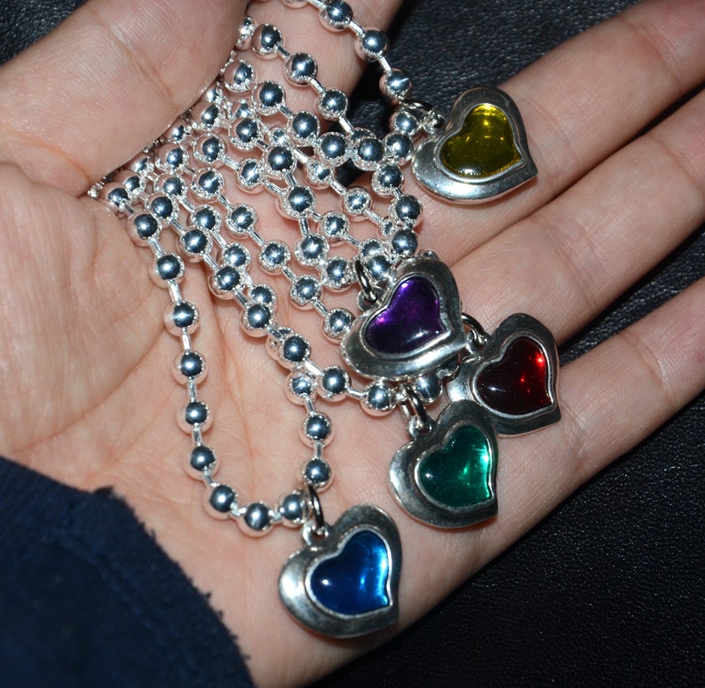 Women short chain necklace-heart pendant necklace-stylish chain necklace-pendant choker-heart choker-beaded chain necklace zdjęcie 7