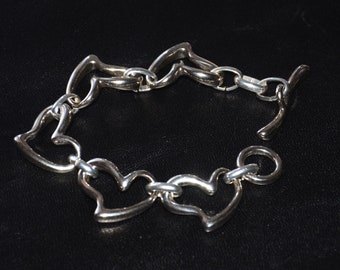 Thick silver plated irregular heart chain bracelet- otro accesorio bracelet-stylish bracelet