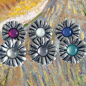 flower ring-turquoise resin ring-silvering vintage ring, blue resin-special design and very good quality-toro accesorio ring