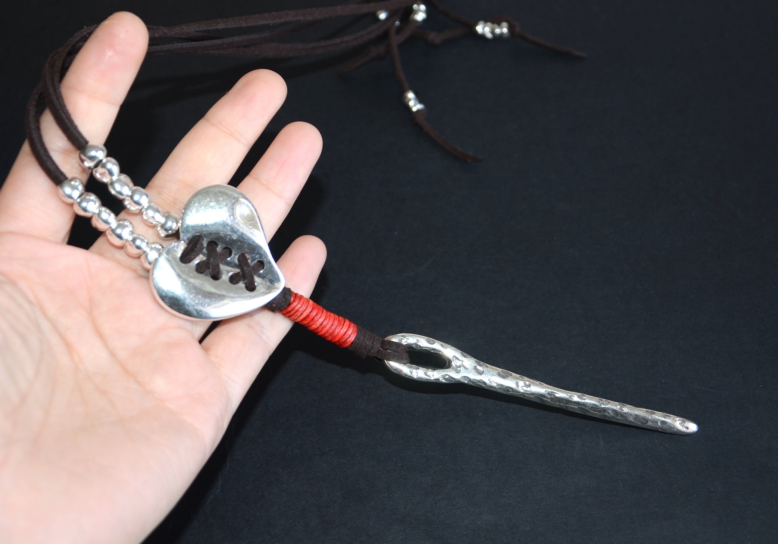 ネックレス・ペンダント Numbering Wavy Heart Leather Cord Necklace #5766 5BNY861 Amazon.com: Womens Puffed Heart String Necklace Long Wrap
