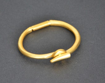 Gold Color Filled Bangle, Uno de 50 Style, Size 6.0-6.5