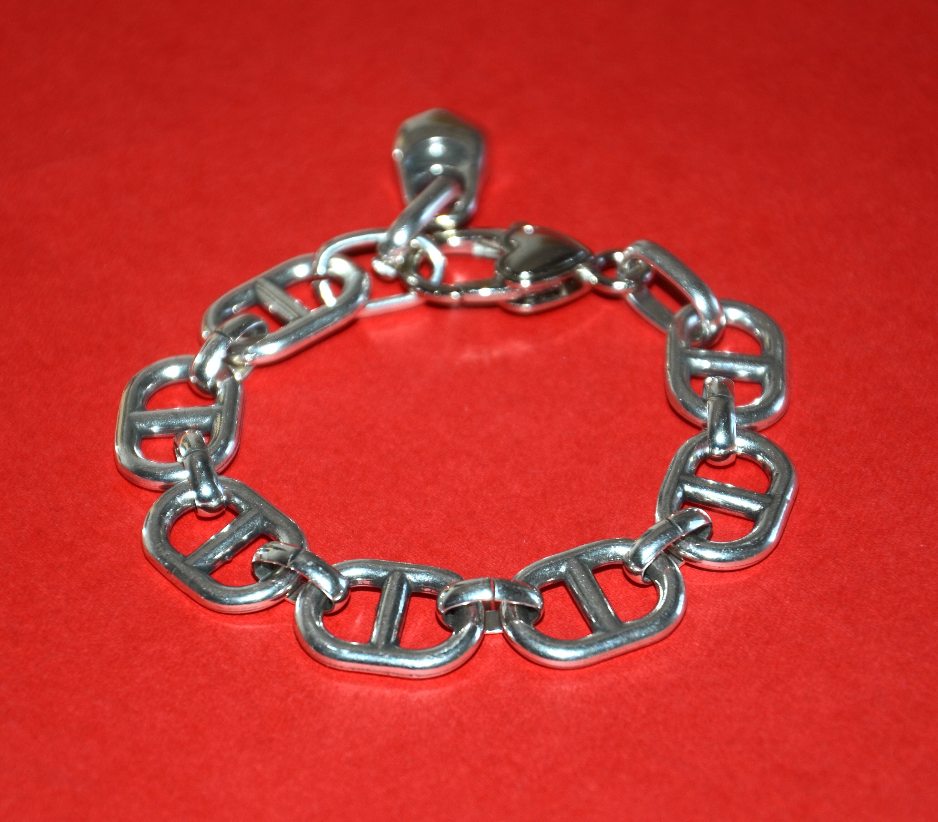 アクセサリー S925 thick chain bracelet Thick Silver Filled Chunky Chains Bracelet-ancient Silver