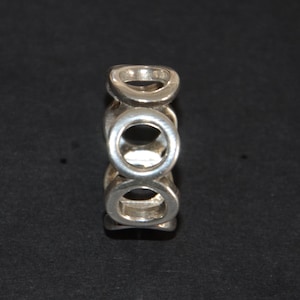 Anillo vintage plateado, anillo de círculo redondo conectado, anillo abierto con estilo vintage, anillo estilo uno no de 50, anillo español.