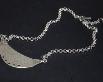 Thick Silver Plated Pendant Necklace, Zamak Chain