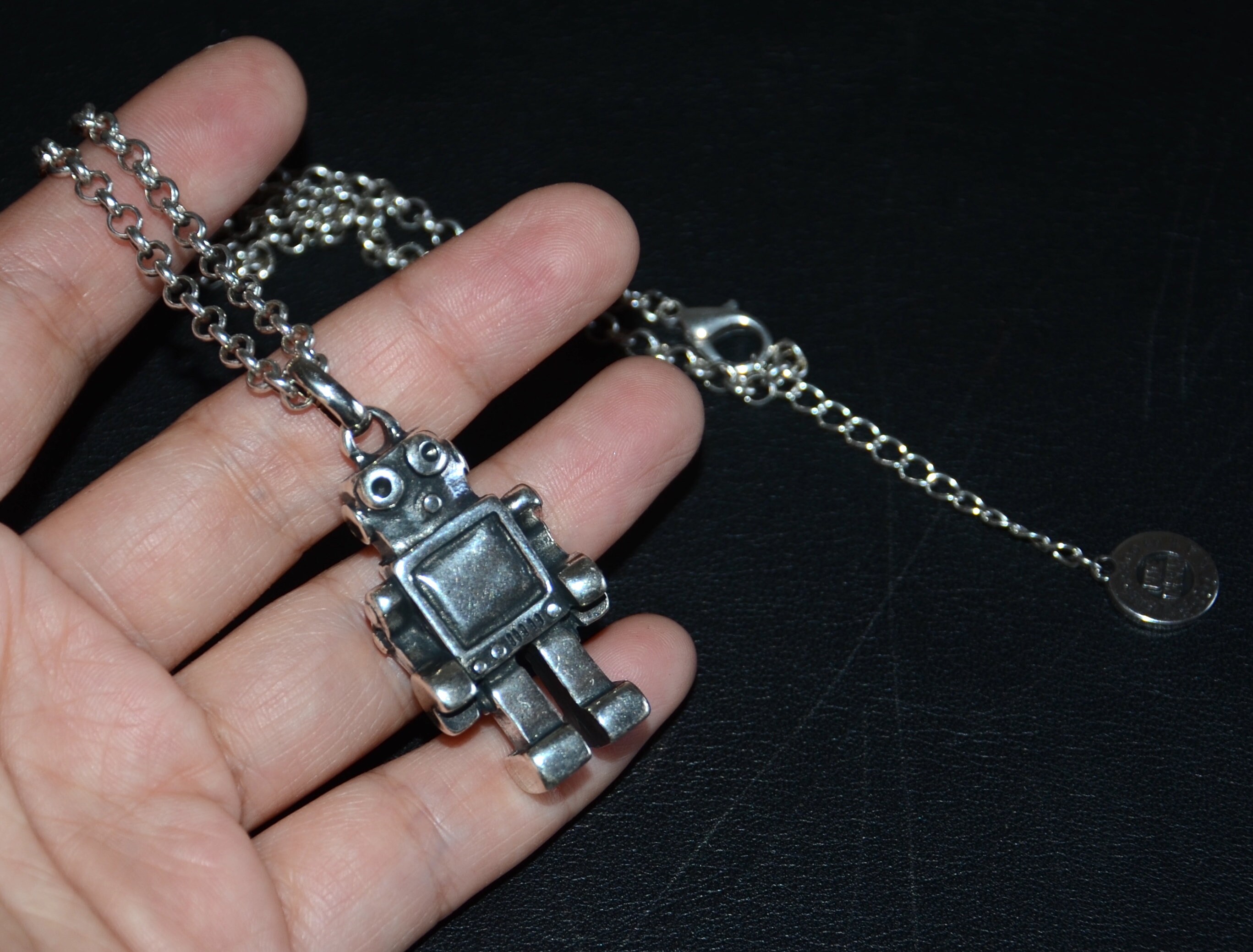 Thick Silver Plated Chain Necklace-robot Pendant Necklace-original