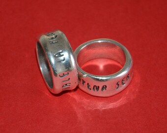 Silvering vintage ring,with writing" vale la pena ser feliz", special design and very good quality