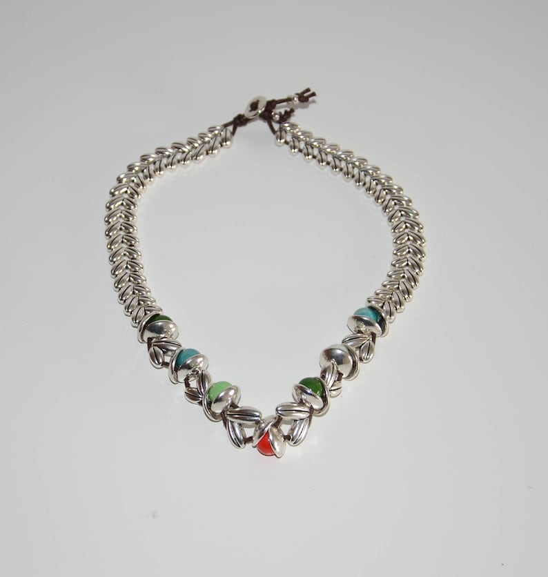 antique silver color necklace. My favorite short necklace,natural elements with leaves and red flower bud,leaves necklace