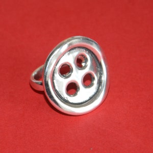 Verzilverde zamak-ring-stijlvolle ring-knoopring-decoratieve ring-uno de 50-stijl ring-Spanje gemaakte ring-grote knopring-