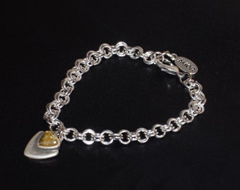 Thick silver plated double cicle  chain bracelet-resin heart charm bracelet-love bracelet-stylish chain bracelet- otro accesorio bracelet