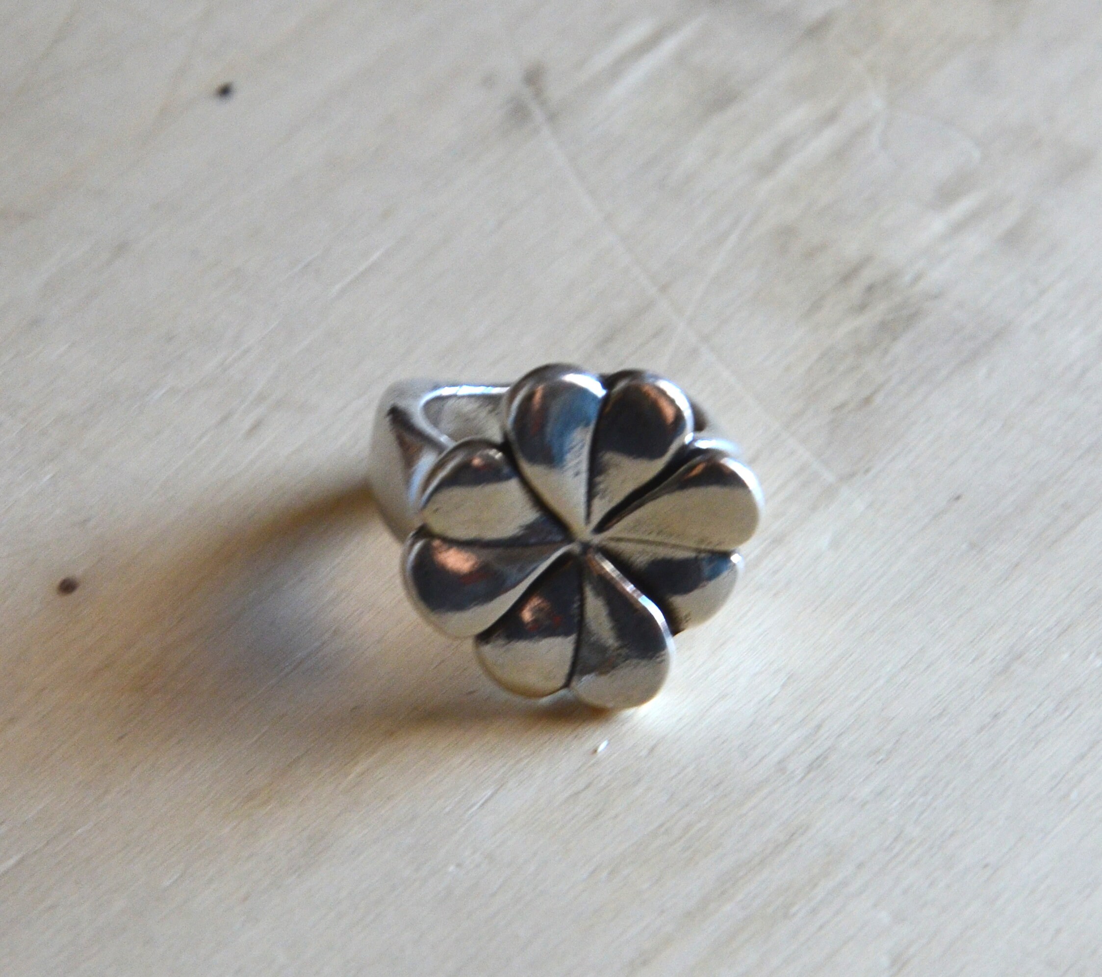 Silvering Vintage Ring-four-leaf Clover Ring-lucky Ring-made in Spain ...