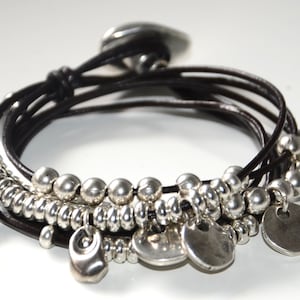 women leather bracelet-silvering bracelet-zamak bracelet-silver color bracelet-popular bracelet-tube bracelet-charm bracelet-button bracelet