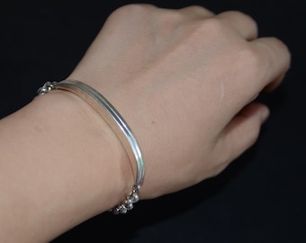Thick silver filled Spain made Zamak bracelet-Silver plated chain bracelet-half chain bracelet-stylish bracelet-magnet closure bracelet